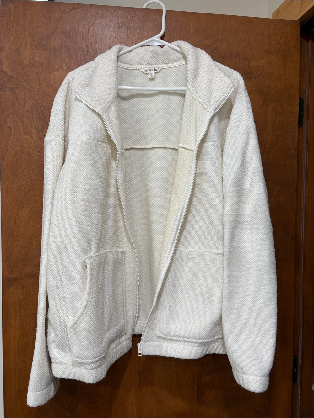 Marika Cream Zip-Up Teddy Jacket